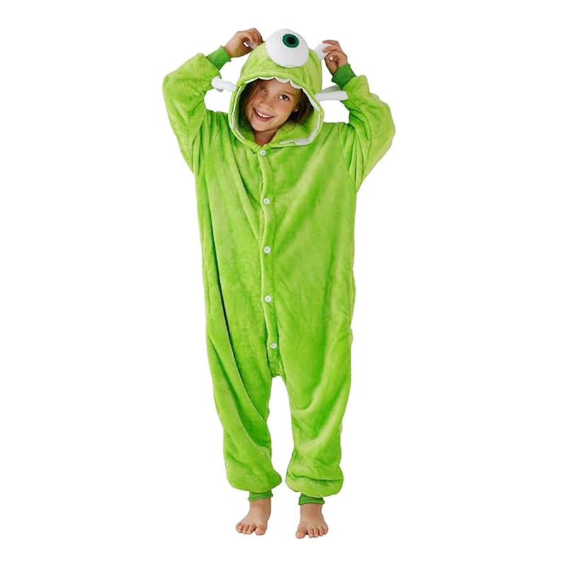 Crianças kigurumi monstro onesies para crianças pijamas dos desenhos animados mike cosplay traje halloween roupas de natal meninos meninas homewear