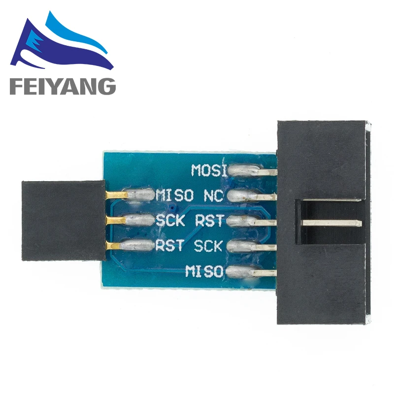 10-контактный на 6-контактный адаптер + USBASP USBISP AVR программатор USB ATMEGA8 ATMEGA128 ATtiny/CAN/PWM 10-контактный проводной модуль DIY