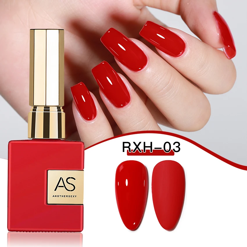 AS 15 ml Gel-Nagellack, nicht im Set, Neujahr, semi-permanent, Hybrid, schwarz, rot, Gel-Nagellack, Valentinstag-Nagelkunst, emaillierter Lack