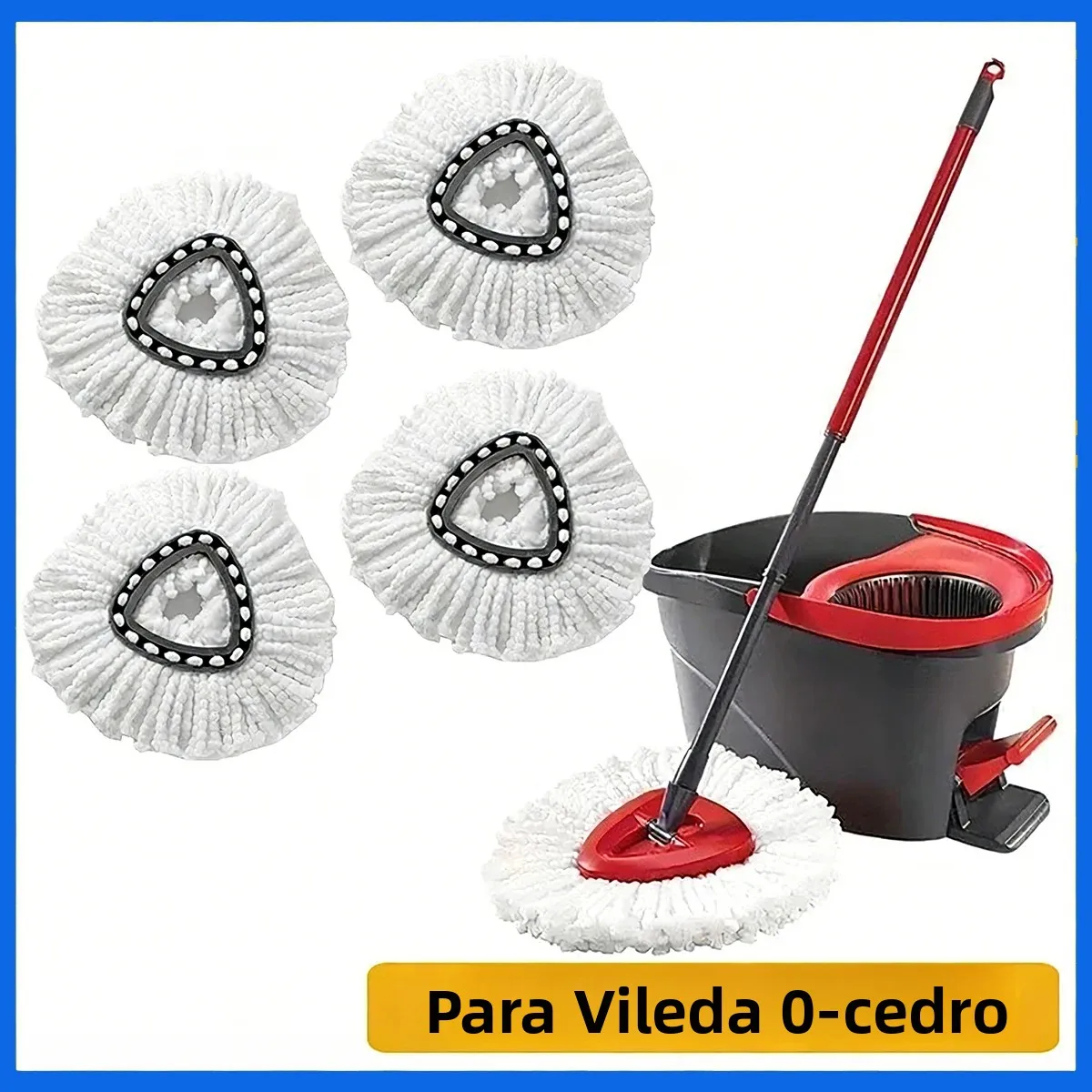 Cabeça de esfregão branco, substituição de pano de microfibra, recargas de esfregão giratório, cabeça de substituição para vileda o-cedro, cabeças de esfregão de substituição