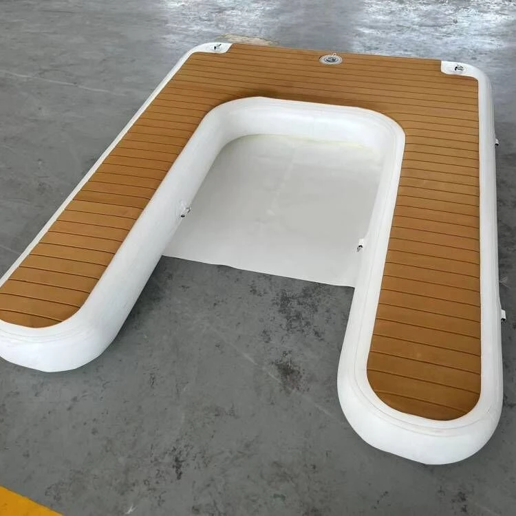 

2X1.5M Inflatable Floating Docks For Yacht Drop Stitch Material Water Sports Boat Air Dock