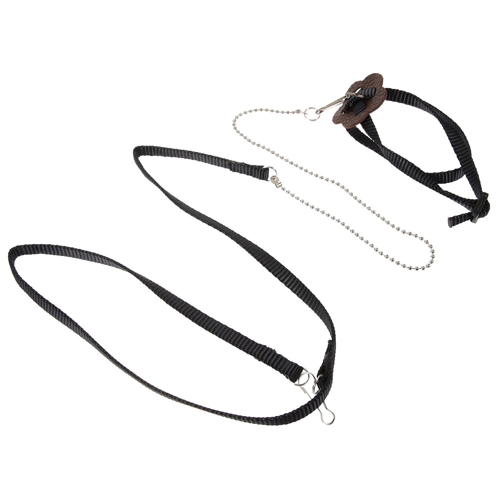 Premium Pet Traction Rope Adjustable Turtle Lizard Hamster Faux Leash Turtle Lead Finger Loop Black Size S