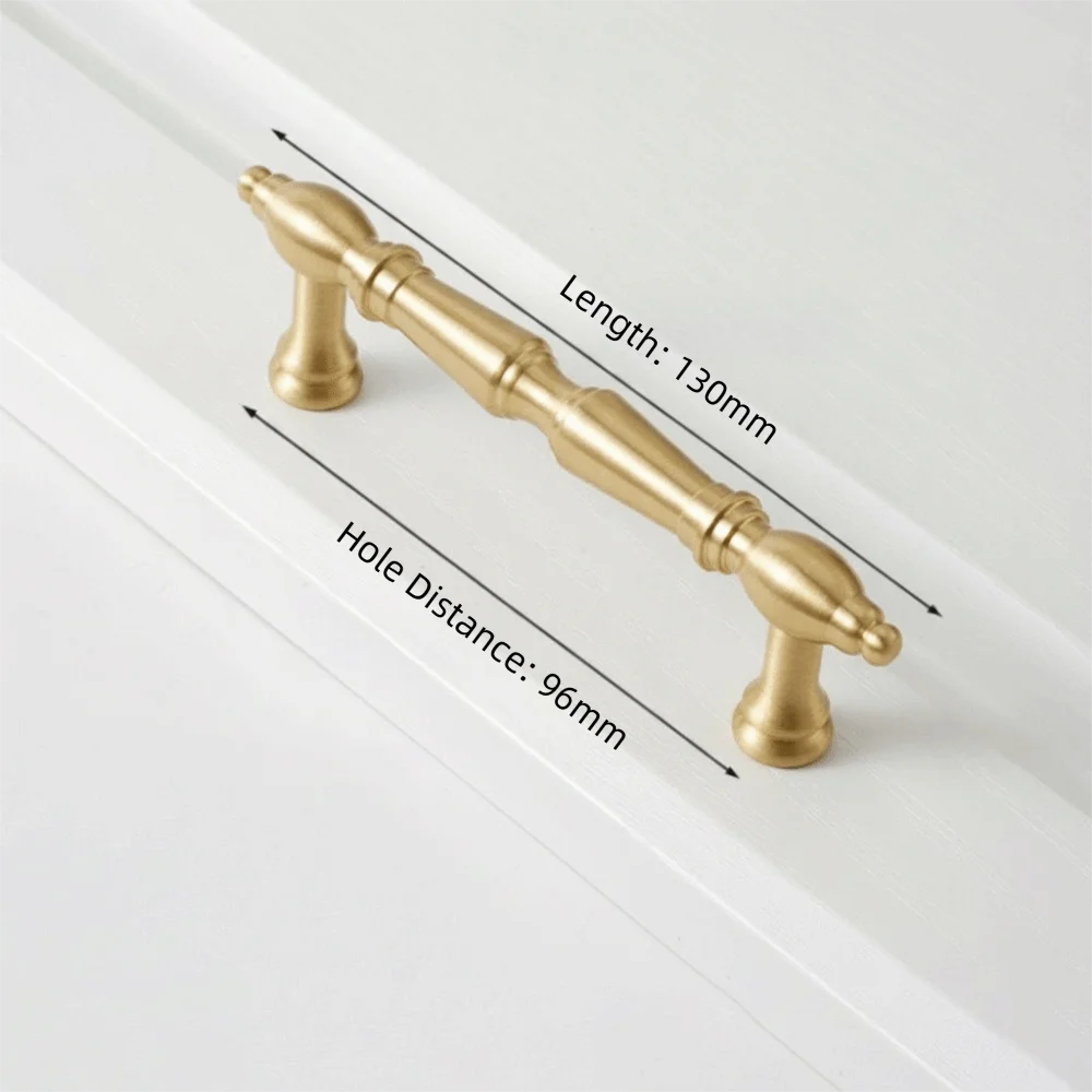 Solid Brass Furniture Handles Antique Bronze Finish Brushed Antique Brass Drawer Knobs Single-Hole Mounting Long Handle Design