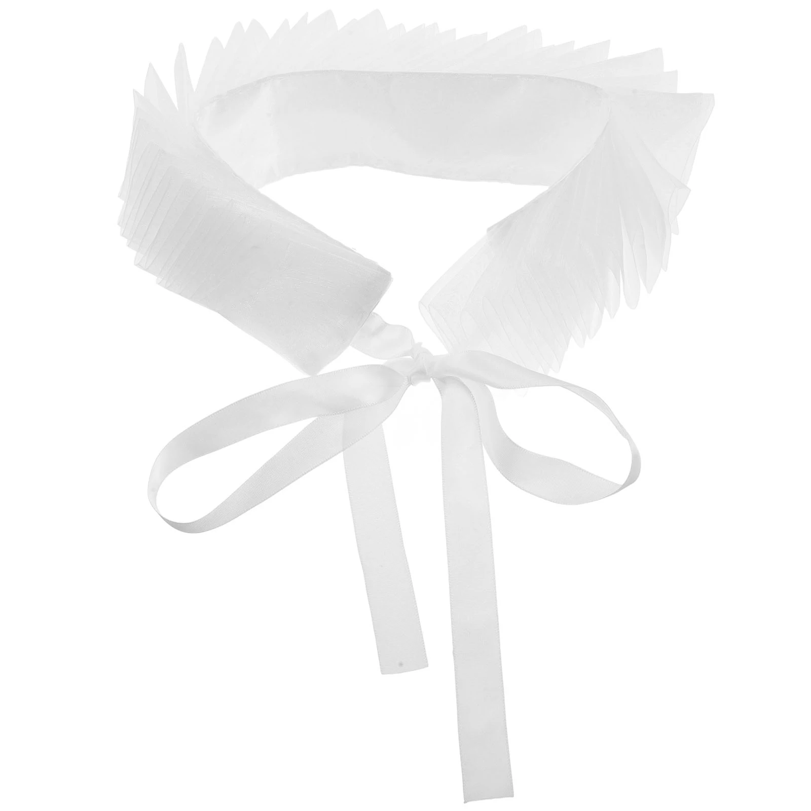 

Lace Fake Women Detachable Ruffle Neck Vintage Clown Costume Accessory White Decorative Collar For Sweater Blouse Outfit