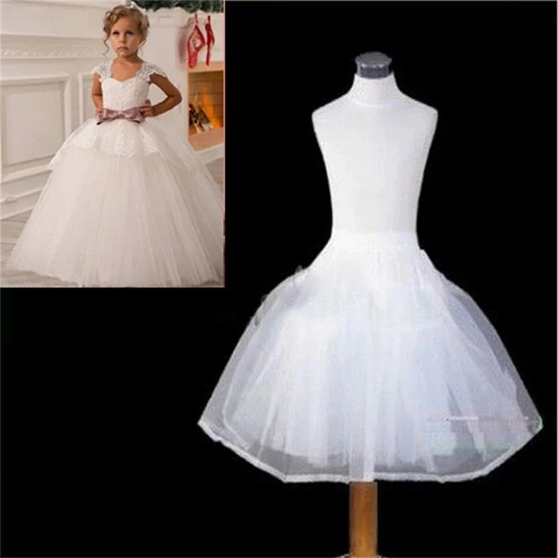 

New Children Petticoats for Flower Girl Dress Formal Wedding Bride Accessories Kids White Long Crinoline Underskirt