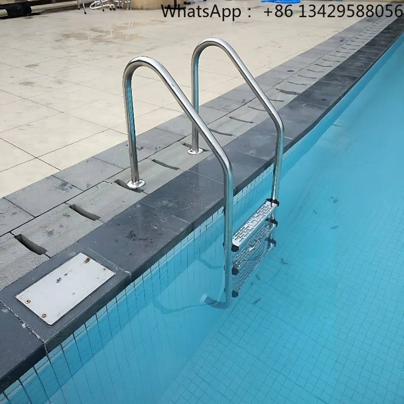 2/3/4/5 Step 304 Stainless Steel  Anti-Slip No Concrete Inground Steel Pool Ladder for Outdoor Family Swimming Pool Layout