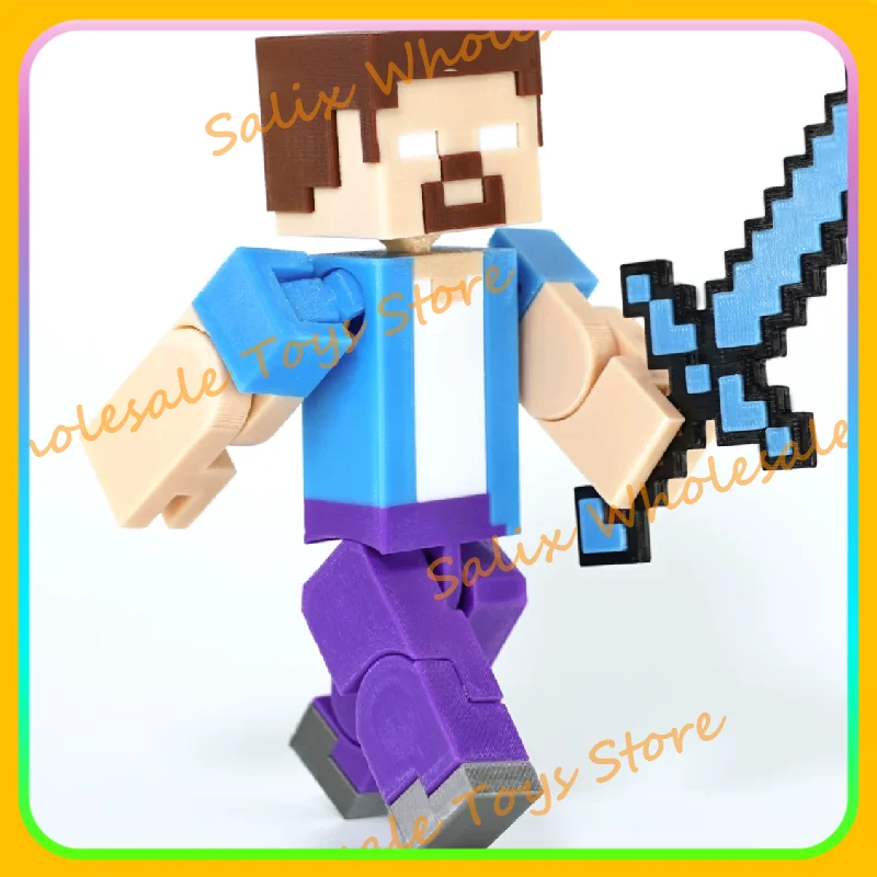 

3d Printed 13cm Square Man Badboyhalo Dream Sapnap Multi-Jointed Action Shapeshift Toys Figures Accessories Gifts Toys