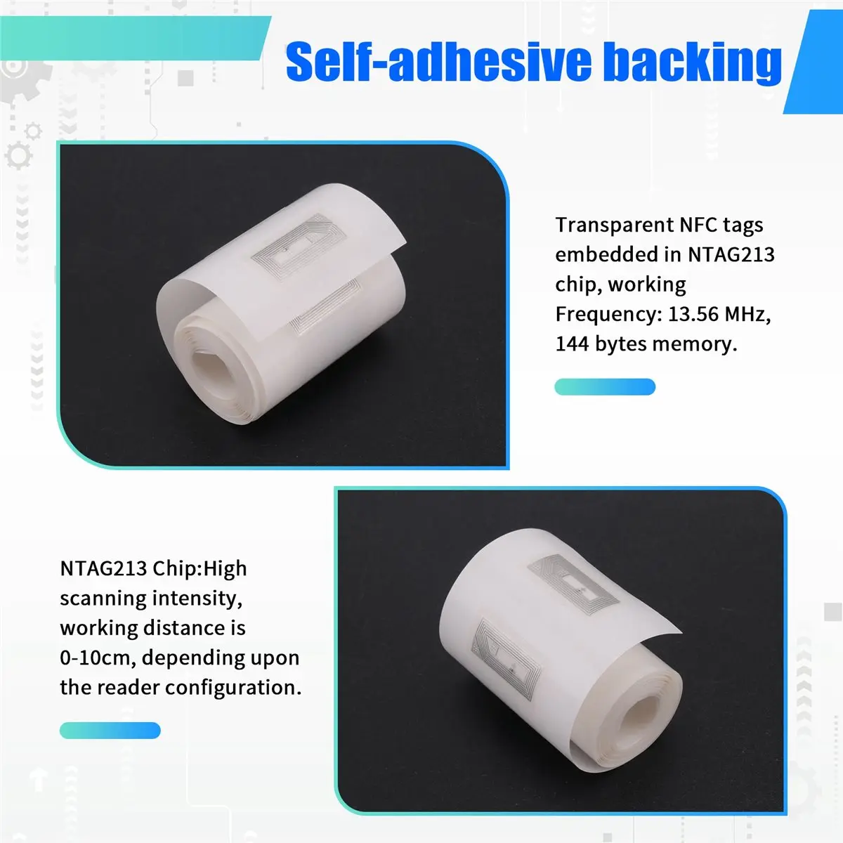 2025 New +100 PCS NFC Tags Sticker with NTAG213 Chip Blank NFC Stickers Adhesive Labels RFID Tags Rewritable 144 Bytes Memory