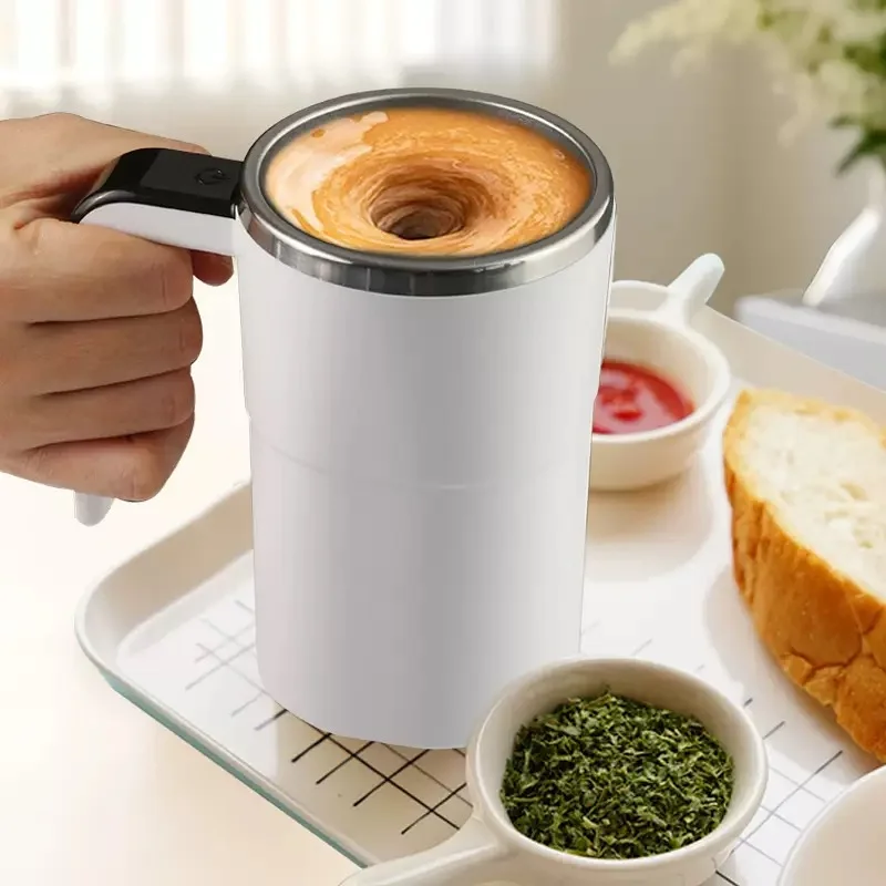 

USB Rechargeable Auto Coffee Mixer Cup, Temp Display, 304 Stainless Steel, Portable Electric Stirrer for Milk, Chocolate, Mocha,