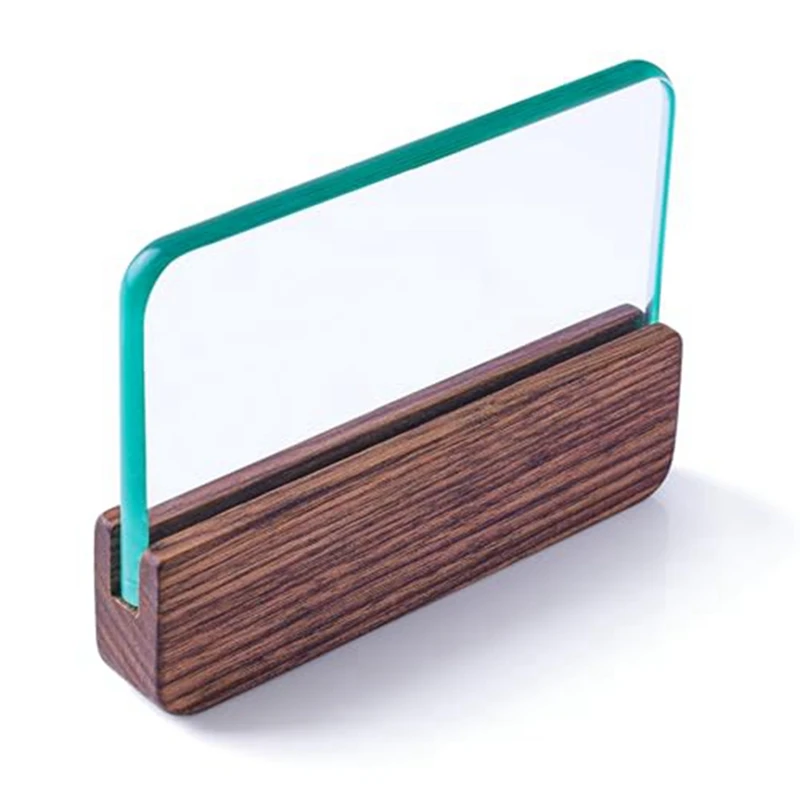 

1 PCS Glass Slicker For Burnishing Leather With Walnut Handle About 120X90mm Glass Burnisher Professional Block Smoothing Tool