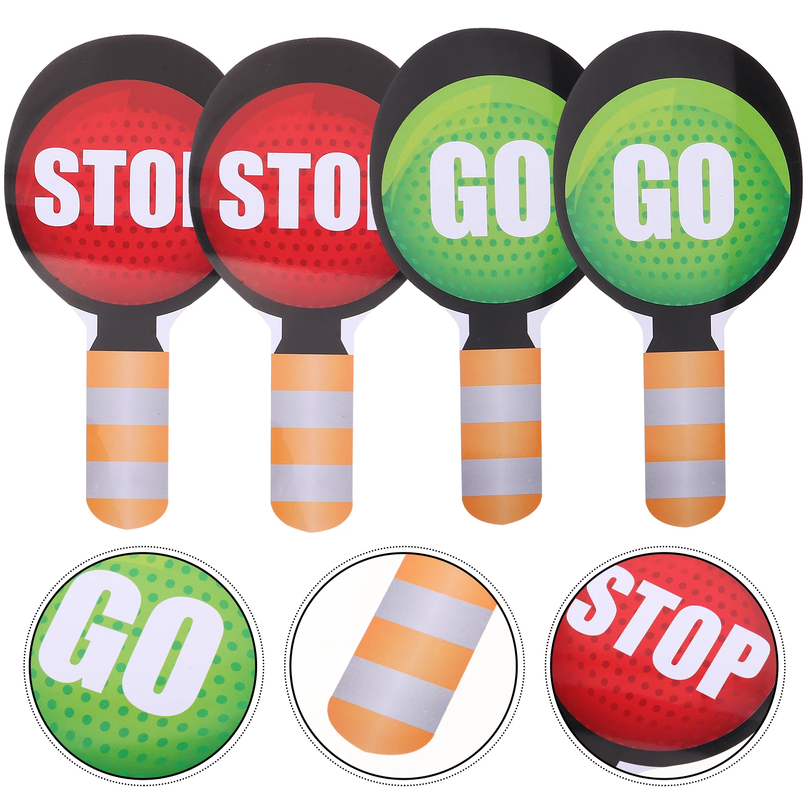 

4Pcs Traffic Safety Teaching Set Double-Sided Handheld Signs Kids Classroom Traffic Signal Playset Children's Toys