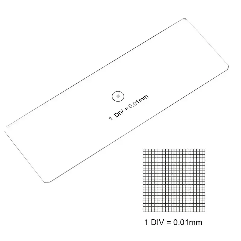 

Micrometer DIV 0.01mm Microscope Stage Calibration Slides Grid 100x100 Measuring Ruler Microscope Accessories Optical Glass Net