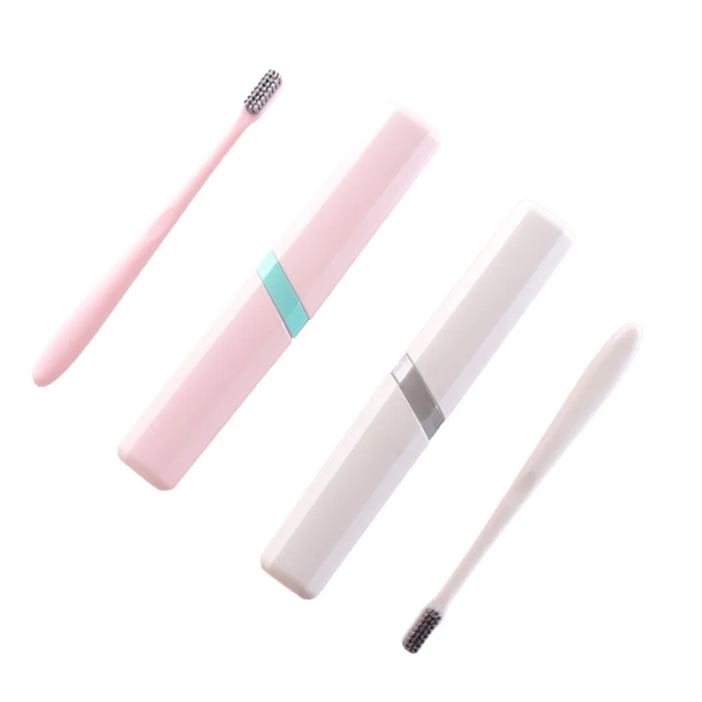 

2 Sets Lightweight Portable Case Storage Box Compact Design Toothbrush Travel Toothbrush Holder Holder For Oral Care