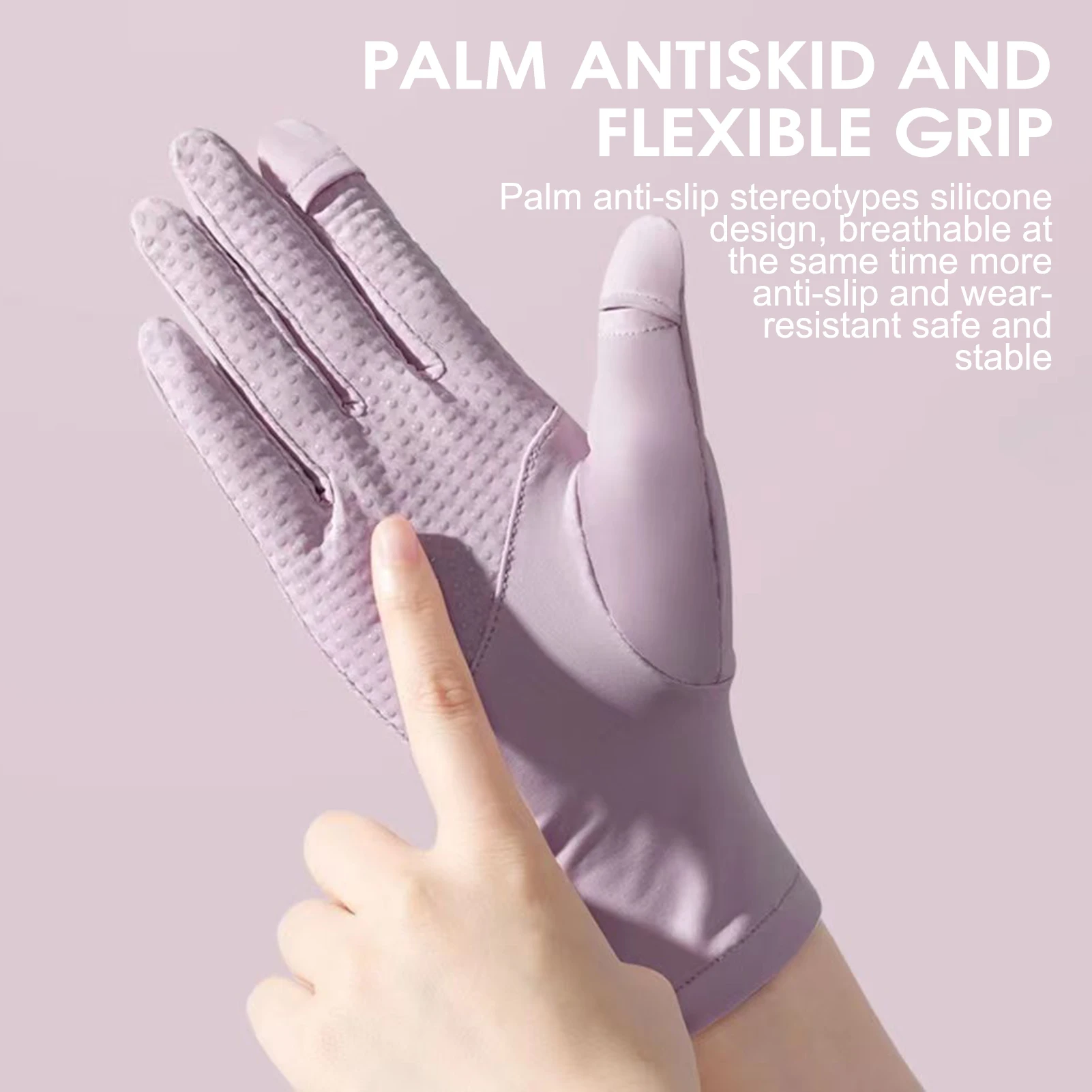 Summer Ice Silk Gloves For Women Thin UV Protection Touch Screen Non Slip Driving Cycling Outdoor Activities