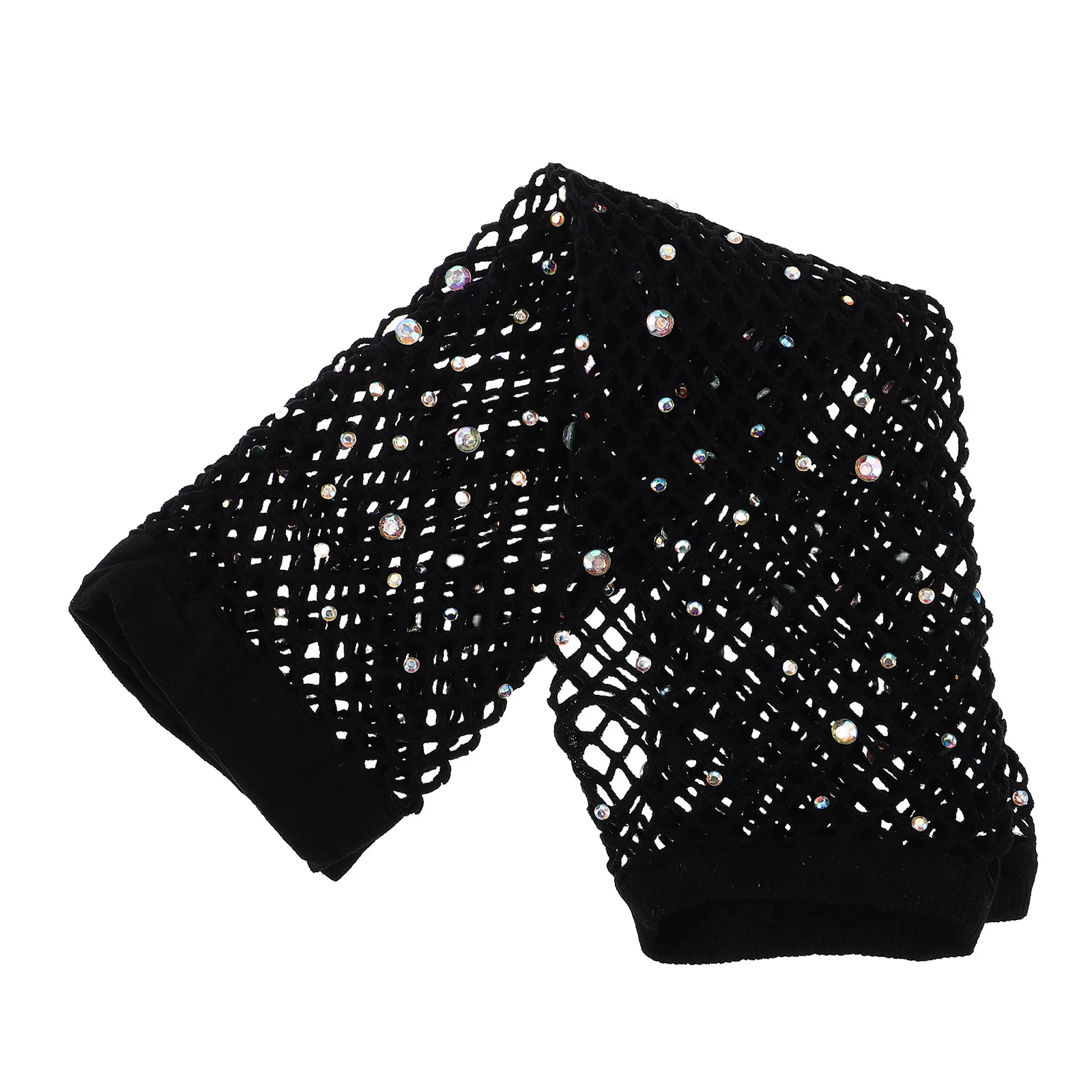 

1Pair Sexy Rhinestone Fishnet Long Gloves Fingerless Cosplay Costume Elegant Masquerade Night Club Accessories