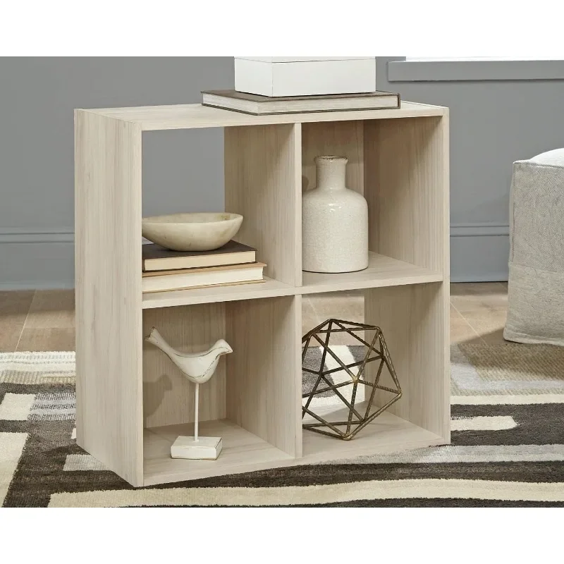 

Modern 4 Cube Storage Organizer or Bookcase, Whitewash