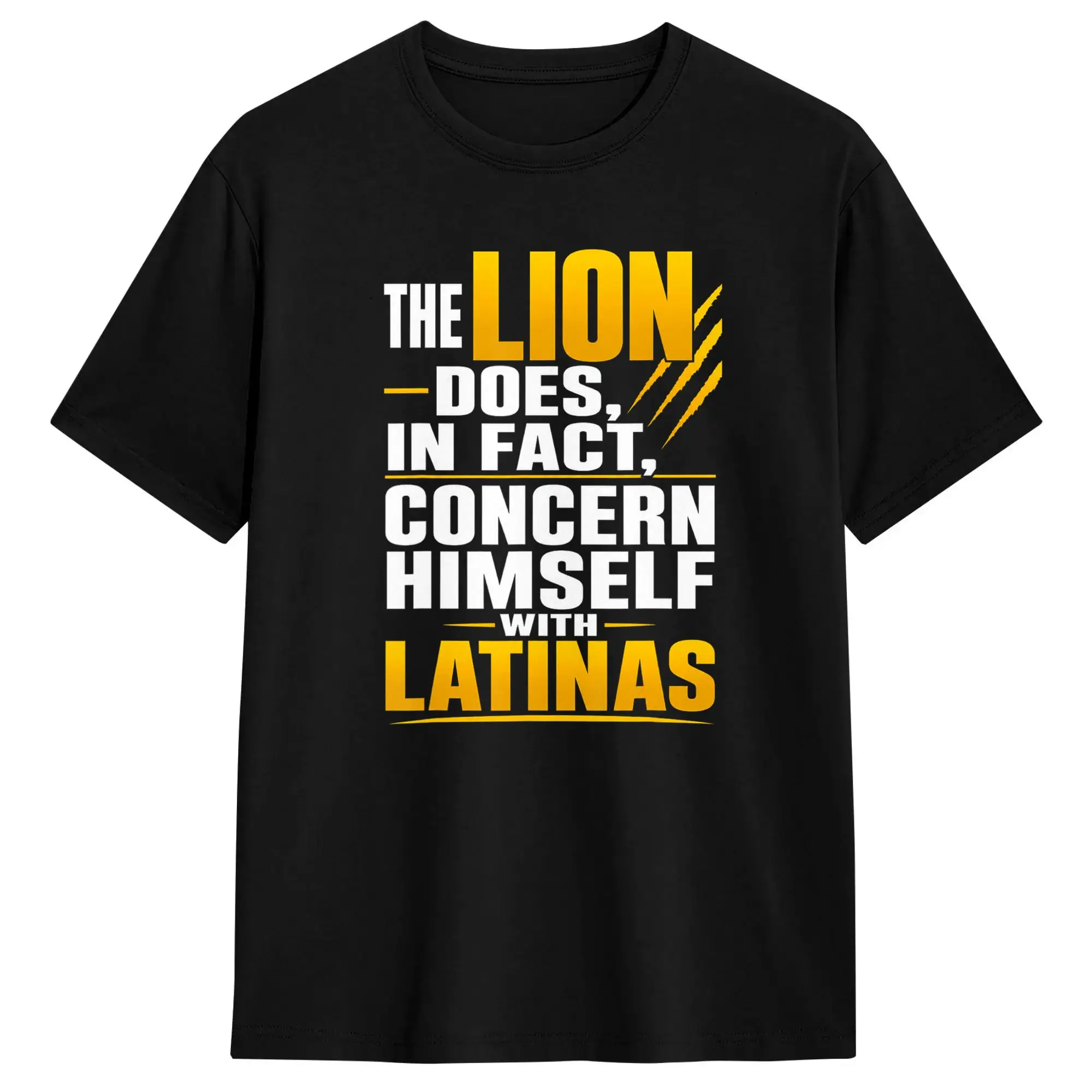 The Lion Does in Fact Concern Himself with Latinas Meme Cotton T Shirt For Mens Summer  Vintage T-Shirts Fashion Tees Oversize