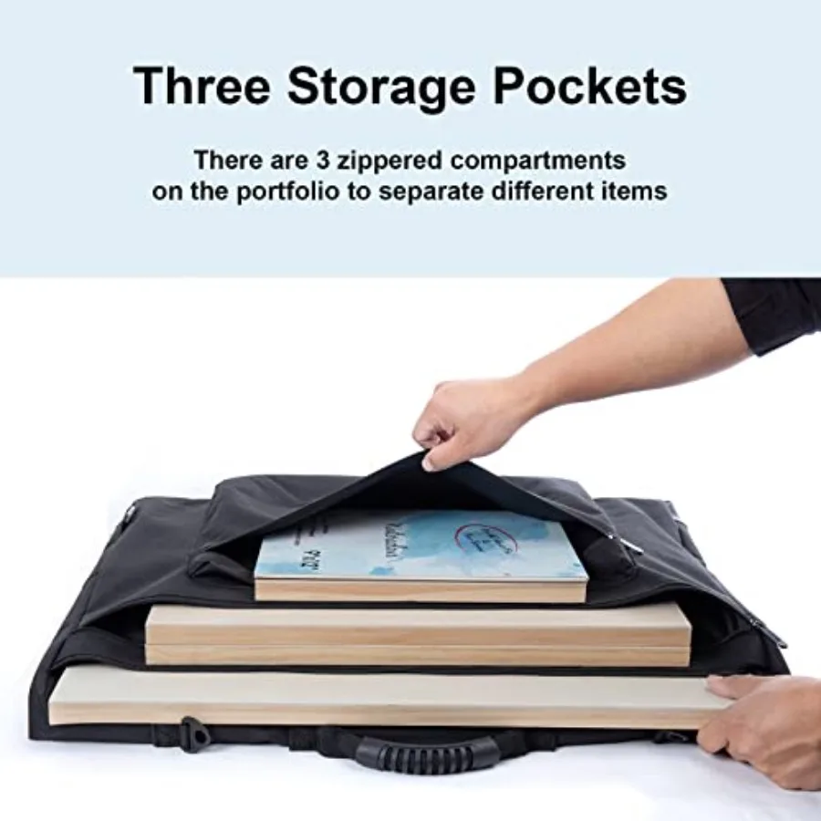 حقيبة حمل JJRING مقاس 18 × 24 - حقيبة تخزين كبيرة مع مقبض وحزام كتف قابل للتعديل للفنانين مثالية لـ