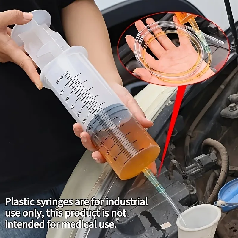 Large Capacity Manual Liquid Extractor,Reusable Plastic Oil Injector with Green Head Tube Adapter,Car Repair,Engine Oil
