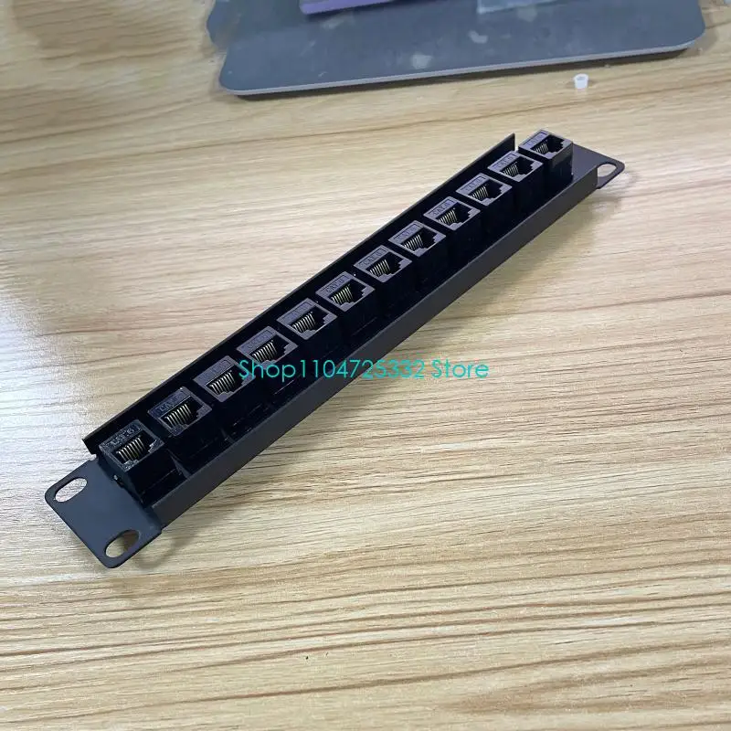 P5EA Patch Panel 12 Port CAT6 10G Support 1U Patch Panel UTP Wallmount or Rackmount Down Block for CAT6
