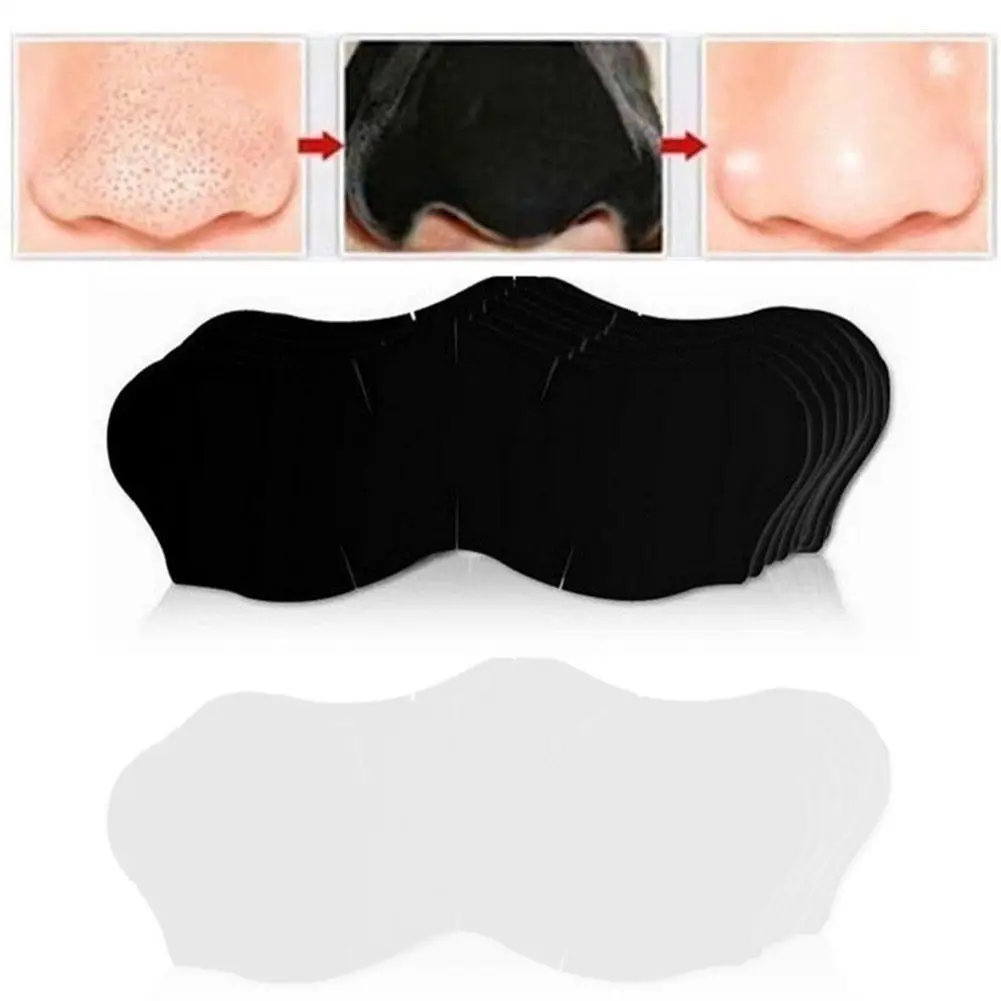 10pcs Nose Blackhead Remover Mask Nasal Strips Black Head Nose Dot Spot Peel Off Sticker Face Acne Whitehead Pore Cleaner Mask