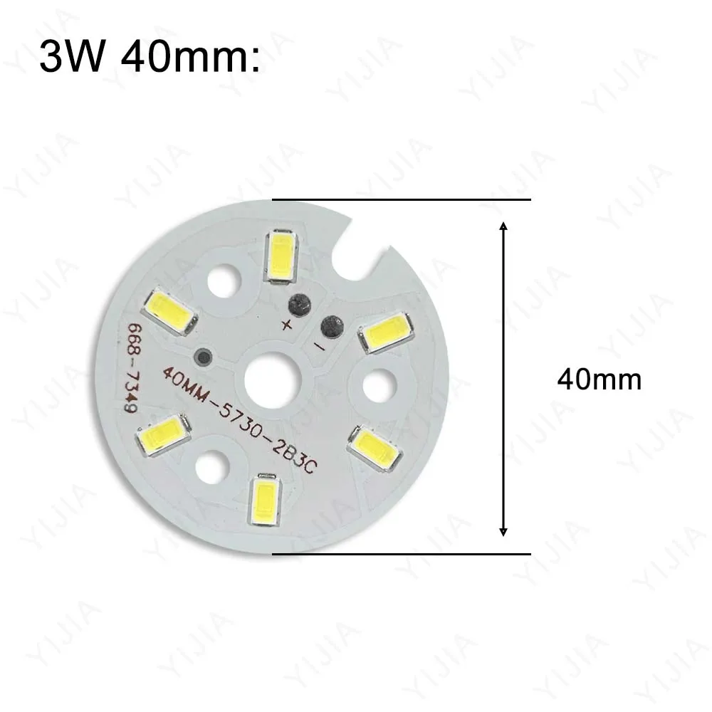 10pcs High Power 3W LED Light Board Bulb Round Transformation Light Source SMD 5730 Lamp Bead 32mm 40mm Tile Wick Modified Bulb