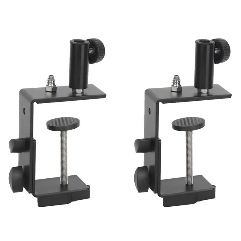 B29C-2X Heavy-Duty Desk Table Mount Clamp For Mic Microphone Stand Holder Desk Lamp Bracket Clamp With 1/4 Adapter