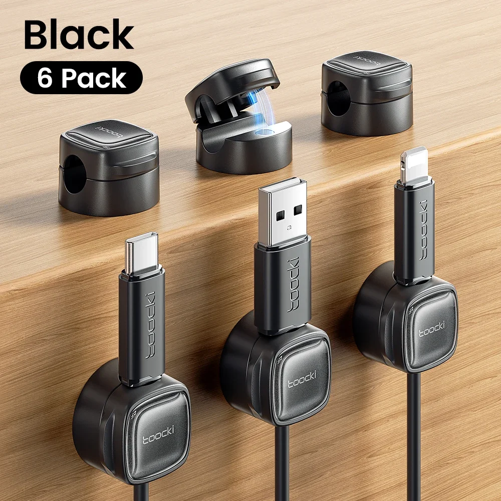 Toocki LX06 Kabel Organizer Magnetische Draad Clips 6/12PCS voor Mobiele Telefoon Kabels Stekkerdoos Toetsenbord Oortelefoons Magneet kabelhaspel