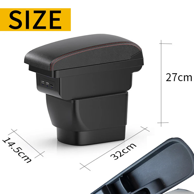 For MAZDA 2 Armrest For MAZDA 2 Demio Car Armrest box Retrofit parts Storage box Car Accessories Interior Parts details with usb