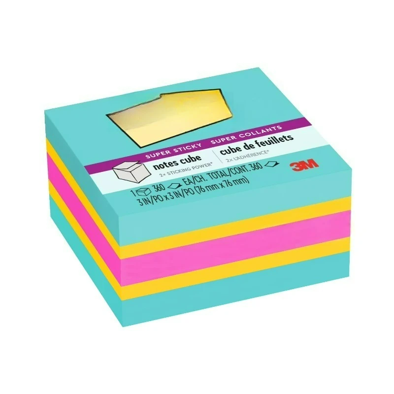 

Суперлипкие стикеры-кубики, 3x3 дюйма, яркие цвета, 1 кубик