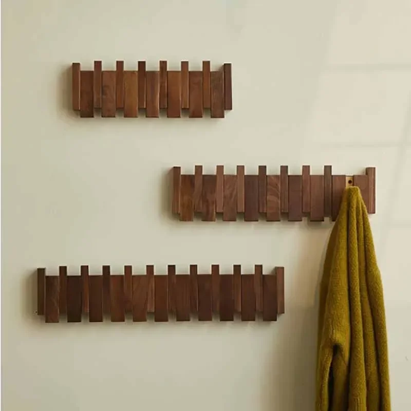 

Solid Wood Wall Coat Rack Hooks on Wall Space Saving Dress Hanger Clothes Entrance Hall Coat Rack Organizer Stand Living Room