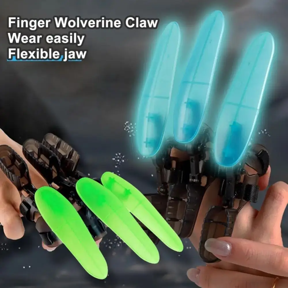 

3pcs 3D Assembly Retractable Mechanical Claws Scalable Transparent Glowing Wolf Claws Cool Luminous Finger Wolverine Claws