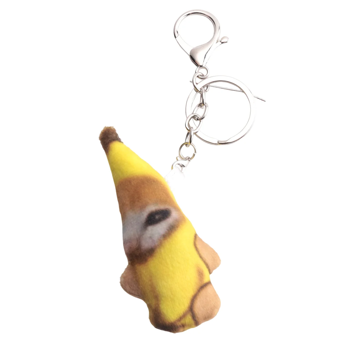 SS-Crying Banana Cat,Key Chain Plush Pendant Cute Banana-Cat Doll with Sound Bag Funny Pendant Kids Classmate Gifts