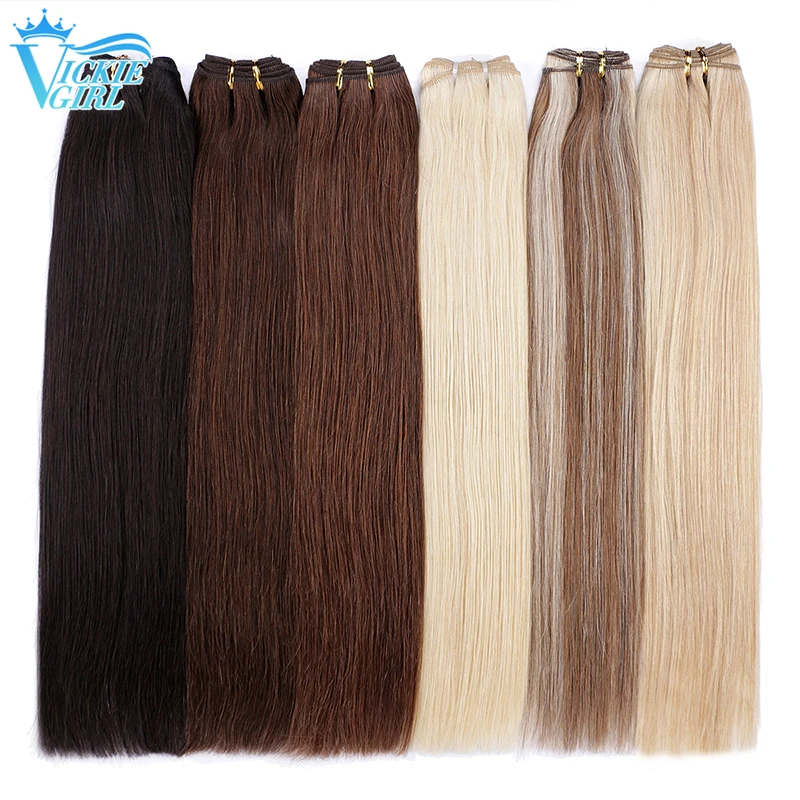 Blonde Human Hair Weft Bundles Natural Straight Human Hair Extensions 50g/Pcs 16\