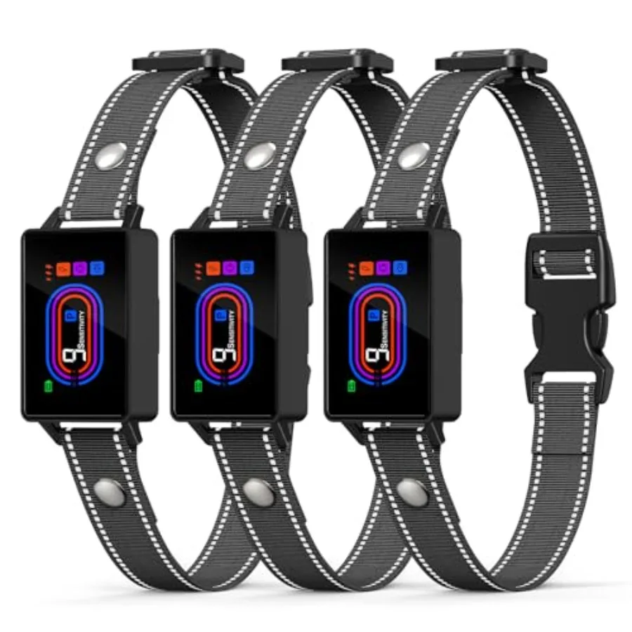 

3 Pack Dog Bark Collar for Large Medium Small Dogs 5-130 lbs Smart Rechargeable Anti-Barking Training Collar with 10 Sensitivit