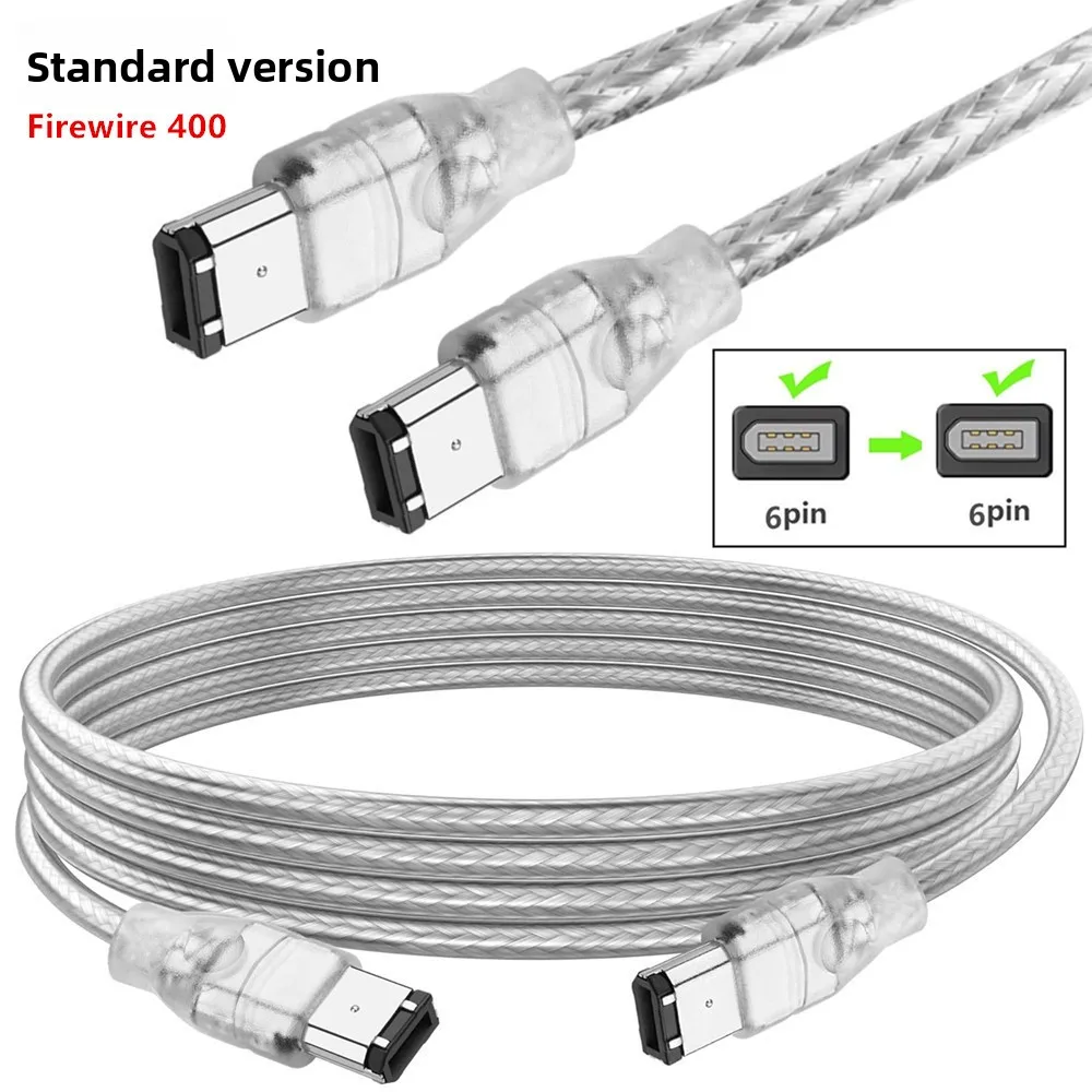 Standard Firewire 400 IEEE 1394 6P، ذكر إلى ذكر، مناسب للطابعات والماسحات الضوئية وكاميرات DV