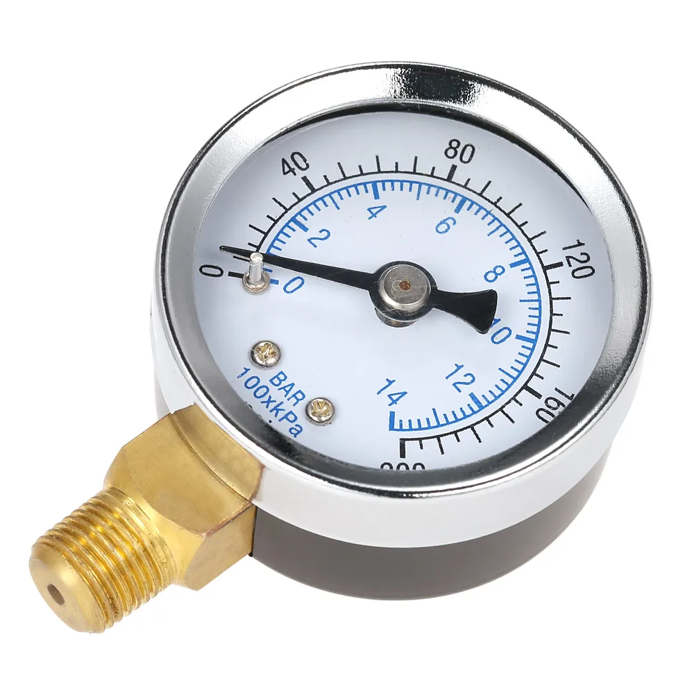 40mm 0~200psi 0~4bar Pool Filter Water Pressure Dial Hydraulic Pressure Gauge Meter Manometer 1/8\