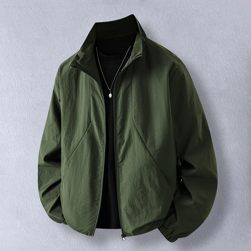 

Мужская винтажная куртка свободного кроя с длинными рукавами и воротником, осенне-зимняя, модная, простая, ветрозащитная, повседневная верхняя одежда