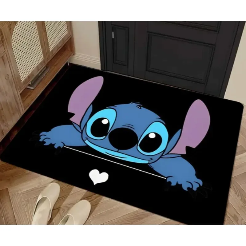 MINISO Disney Doormats Stitch Welcome Door Mat and Anti Slip Floor Mat Living Room Bedroom Kitchen Corridor Bathroom Carpets