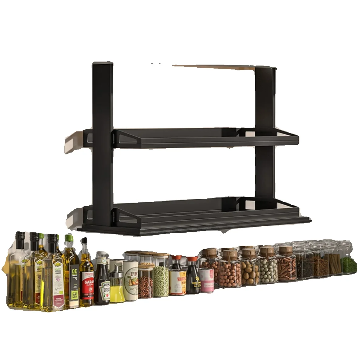 Kitchen vertical electric hanging cabinet lift basket intelligent voice touch drop-down seasoning automatic basket multi-functio