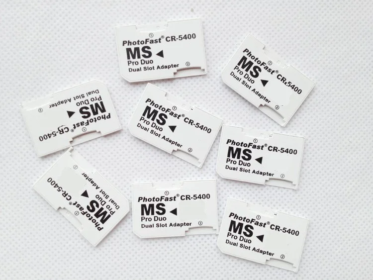 5pcs/lot wholeSale without  capacity , Dual Slot Micro TF to Memory Stick Pro Duo Adapter converter For PSP  for sony device,