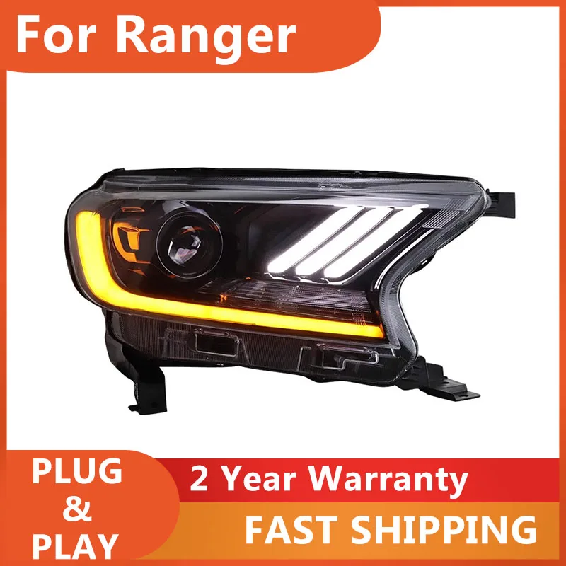 

Car Styling for Ford Ranger Headlight 2016-2017 Everest Head Lamp DRL Turn Signal Low High Beam Projector Lens