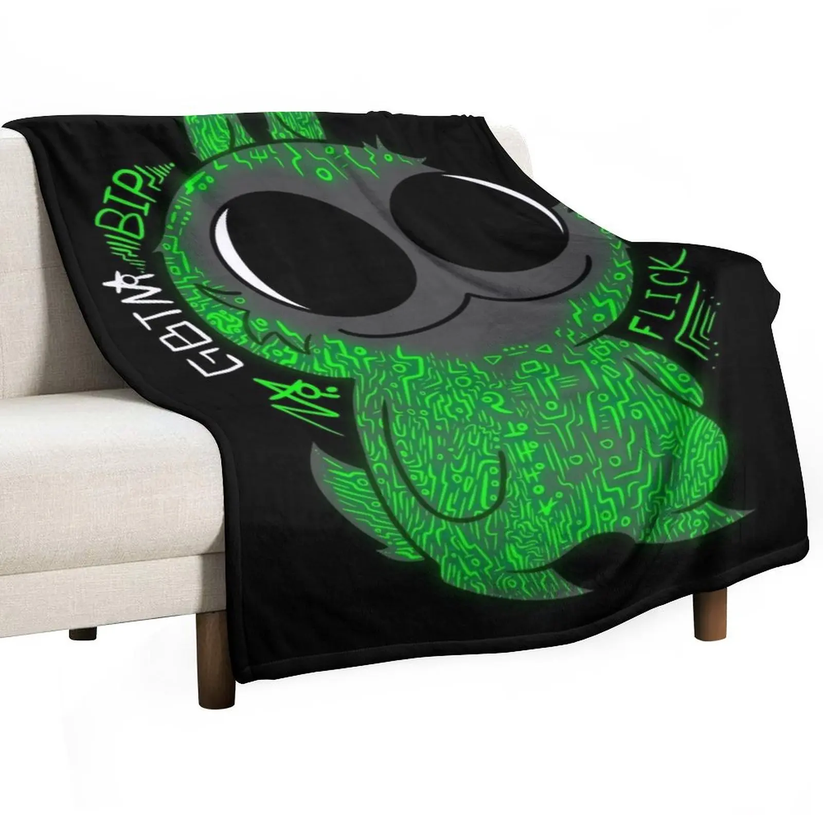 

Drawcember 12 of 31 - Electronic Bip Throw Blanket Bed linens bed plaid halloween Vintage Blankets