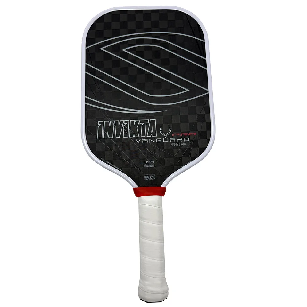 SLK Vanguard Pro Invikta Pickleball Paddle 4 Layer Elite Raw 12K Carbon Fiber Thermoformed Foam Edge USAPA Mid Weight 16mm Thick