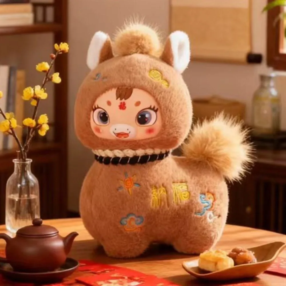 Simulação em pé foal boneca de pelúcia longa juba cauda macia pônei brinquedos de pelúcia recheado olhos atraentes dos desenhos animados cavalo brinquedo de pelúcia