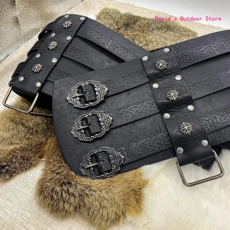 Renassance Medieval Buckle Belt Norse Cosplay Belt Halloween Men Costume X3UA