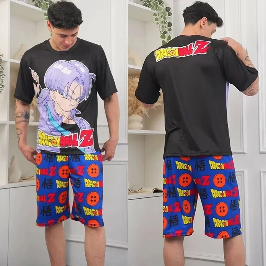 

Комплект футболки и шорт для взрослых и детей с полным принтом аниме Dragon Ball Z, быстросохнущий, для лета