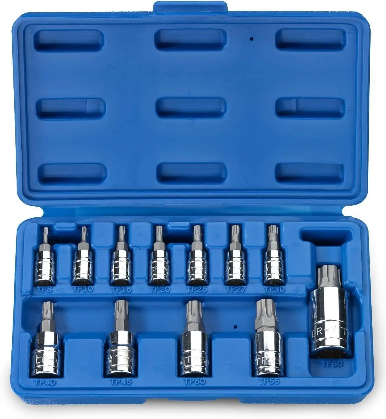 

Набор торцевых головок Torx Plus с 6-гранным шлицем, приводы 1/4, 3/8 и 1/2 дюйма, TP8-TP60, профессиональный набор инструментов из 12 предметов