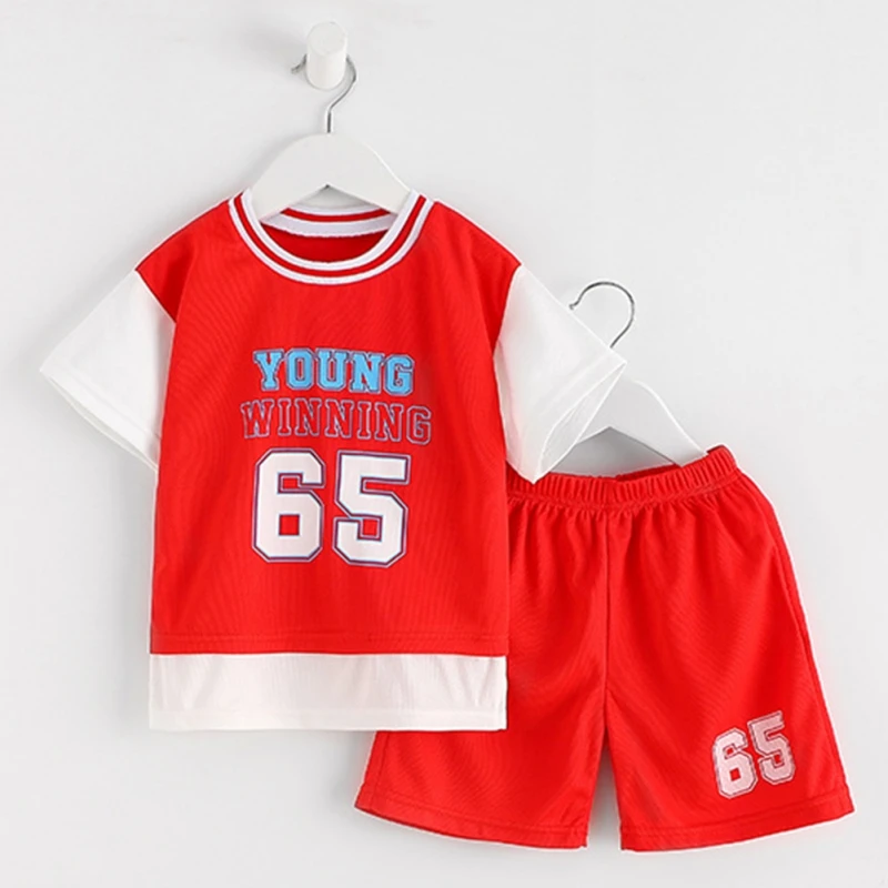 Children Sets Summer Short Sleeve Basketball T-shirts Shorts for Children Clothing Quick-drying Sport Tank Tops Kids Clothes