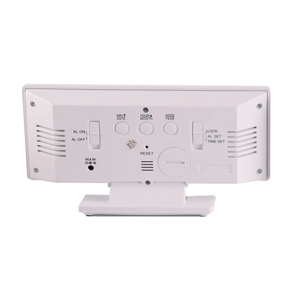 

LED Large Screen Alarm Clock Electronic Watch Bedside Mute Luminous Slim Modern Mirror Clock Dual Use Hanging Desktop 4 Bit